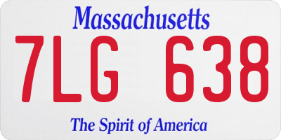 MA license plate 7LG638