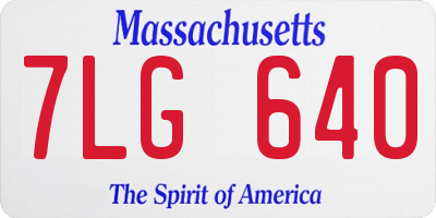 MA license plate 7LG640
