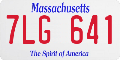 MA license plate 7LG641