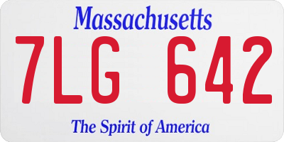 MA license plate 7LG642