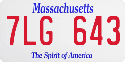 MA license plate 7LG643