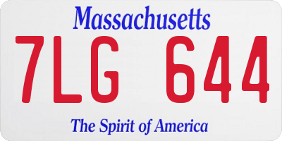 MA license plate 7LG644
