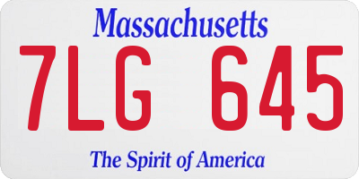 MA license plate 7LG645