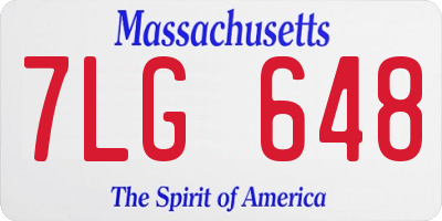 MA license plate 7LG648