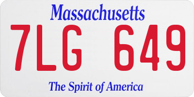 MA license plate 7LG649
