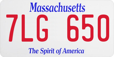 MA license plate 7LG650