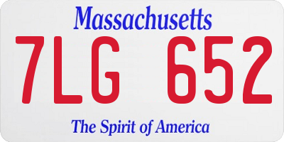 MA license plate 7LG652