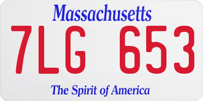 MA license plate 7LG653