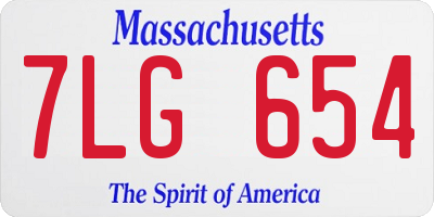 MA license plate 7LG654