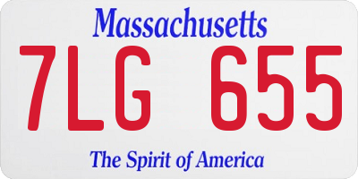 MA license plate 7LG655