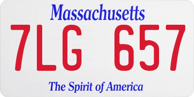 MA license plate 7LG657