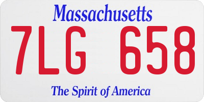 MA license plate 7LG658