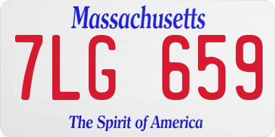 MA license plate 7LG659