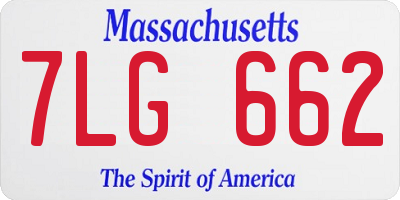 MA license plate 7LG662