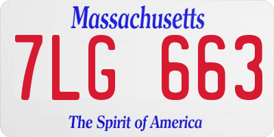 MA license plate 7LG663