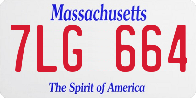 MA license plate 7LG664