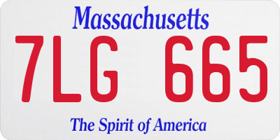 MA license plate 7LG665