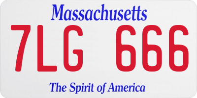 MA license plate 7LG666