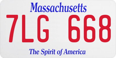 MA license plate 7LG668