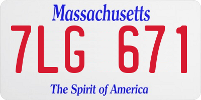 MA license plate 7LG671