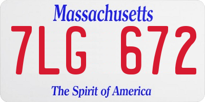 MA license plate 7LG672