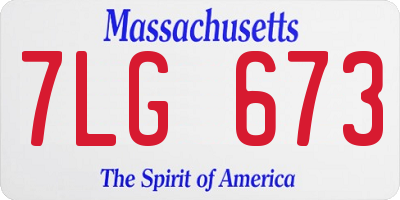 MA license plate 7LG673