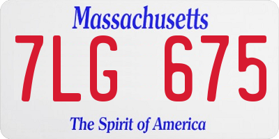MA license plate 7LG675