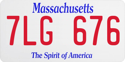 MA license plate 7LG676