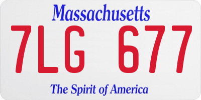 MA license plate 7LG677