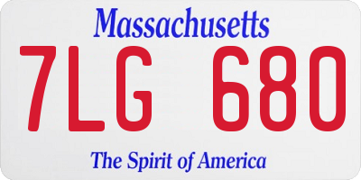 MA license plate 7LG680