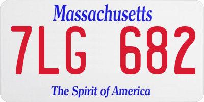 MA license plate 7LG682