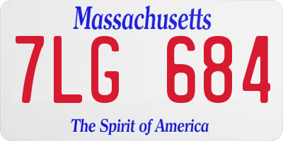 MA license plate 7LG684