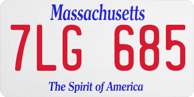 MA license plate 7LG685