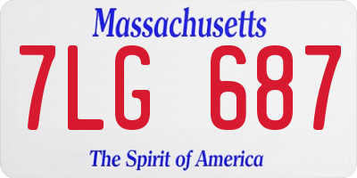 MA license plate 7LG687