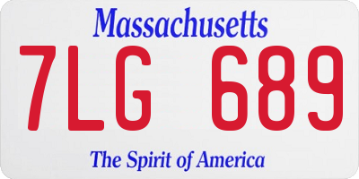 MA license plate 7LG689
