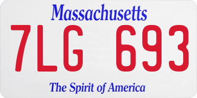 MA license plate 7LG693