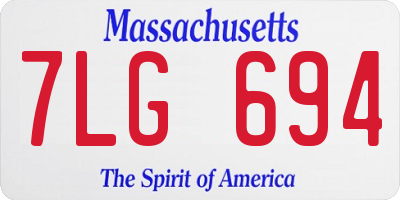 MA license plate 7LG694
