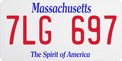 MA license plate 7LG697