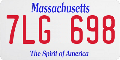 MA license plate 7LG698