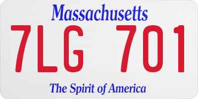 MA license plate 7LG701