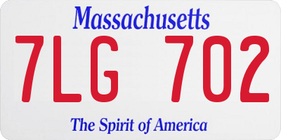 MA license plate 7LG702