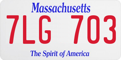 MA license plate 7LG703
