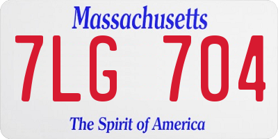 MA license plate 7LG704