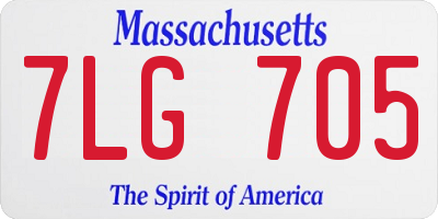 MA license plate 7LG705
