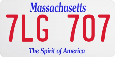 MA license plate 7LG707