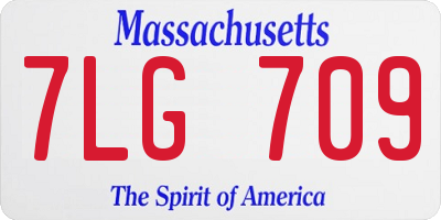 MA license plate 7LG709