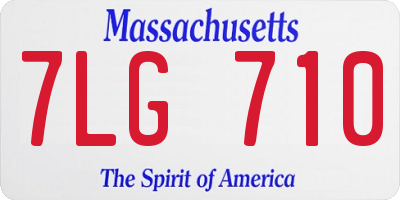 MA license plate 7LG710