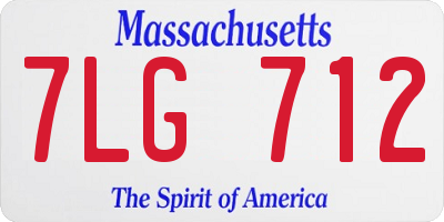 MA license plate 7LG712