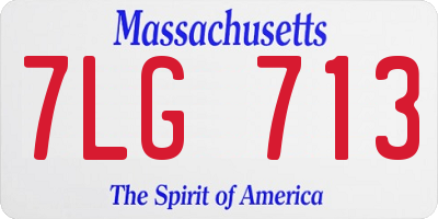 MA license plate 7LG713