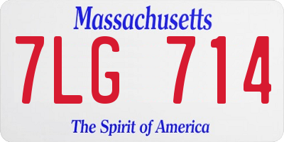 MA license plate 7LG714